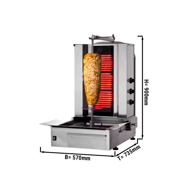 Machine à kebab gaz 3+3 brûleurs - matospro