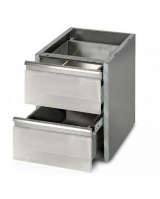 Module 2 tiroirs pour table inox prof.60