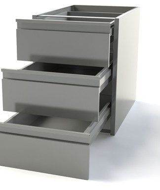 Module 3 tiroirs pour table inox prof.60