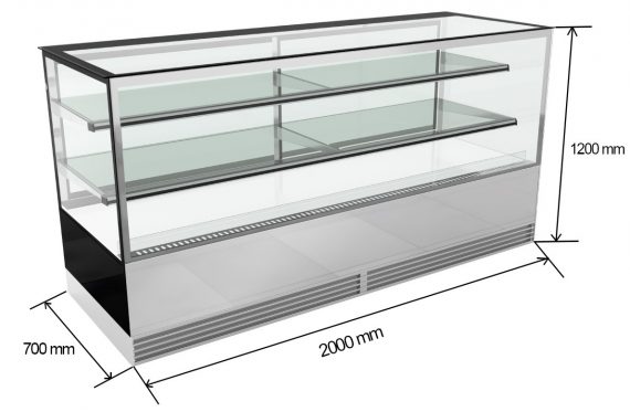vitrine patisserie 2m MESURE