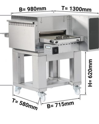 Four convoyeur electrique + support 30 pizza/H