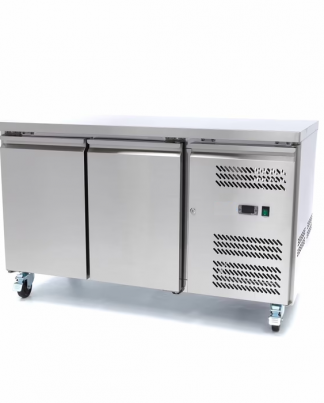 Table réfrigérée 1,4m/2 portes froid negative roulette
